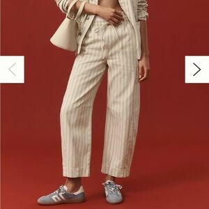Damson Madder yellow striped barrel pants